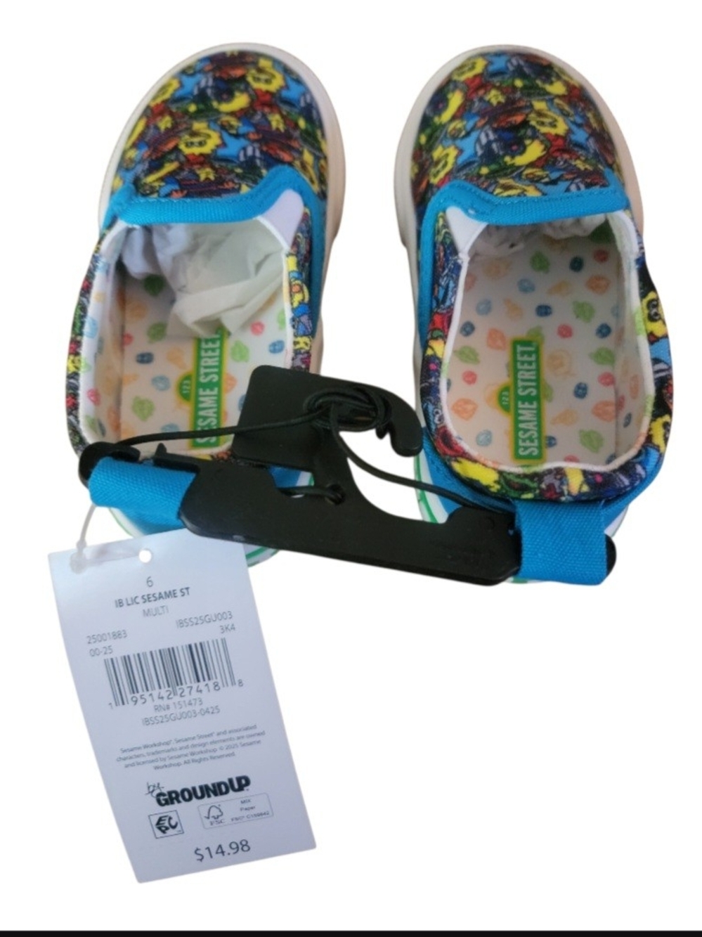 Sesame Street Blue Multi-Color Character Slip-On Sneakers